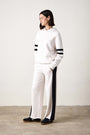 RILEY FRENCH TERRY SPORT PANT / IVORY/BLACK