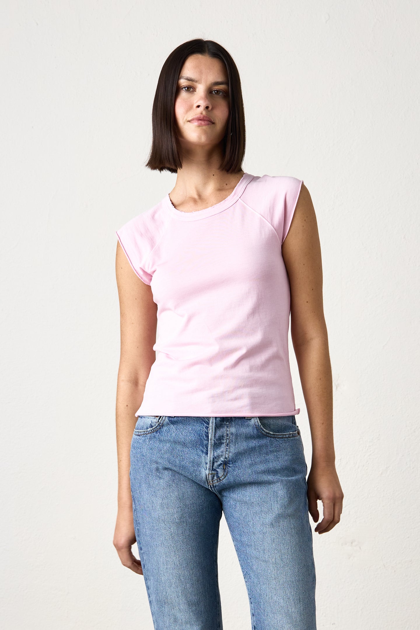 CHLOE FITTED LUX JERSEY TEE / PINK SORBET