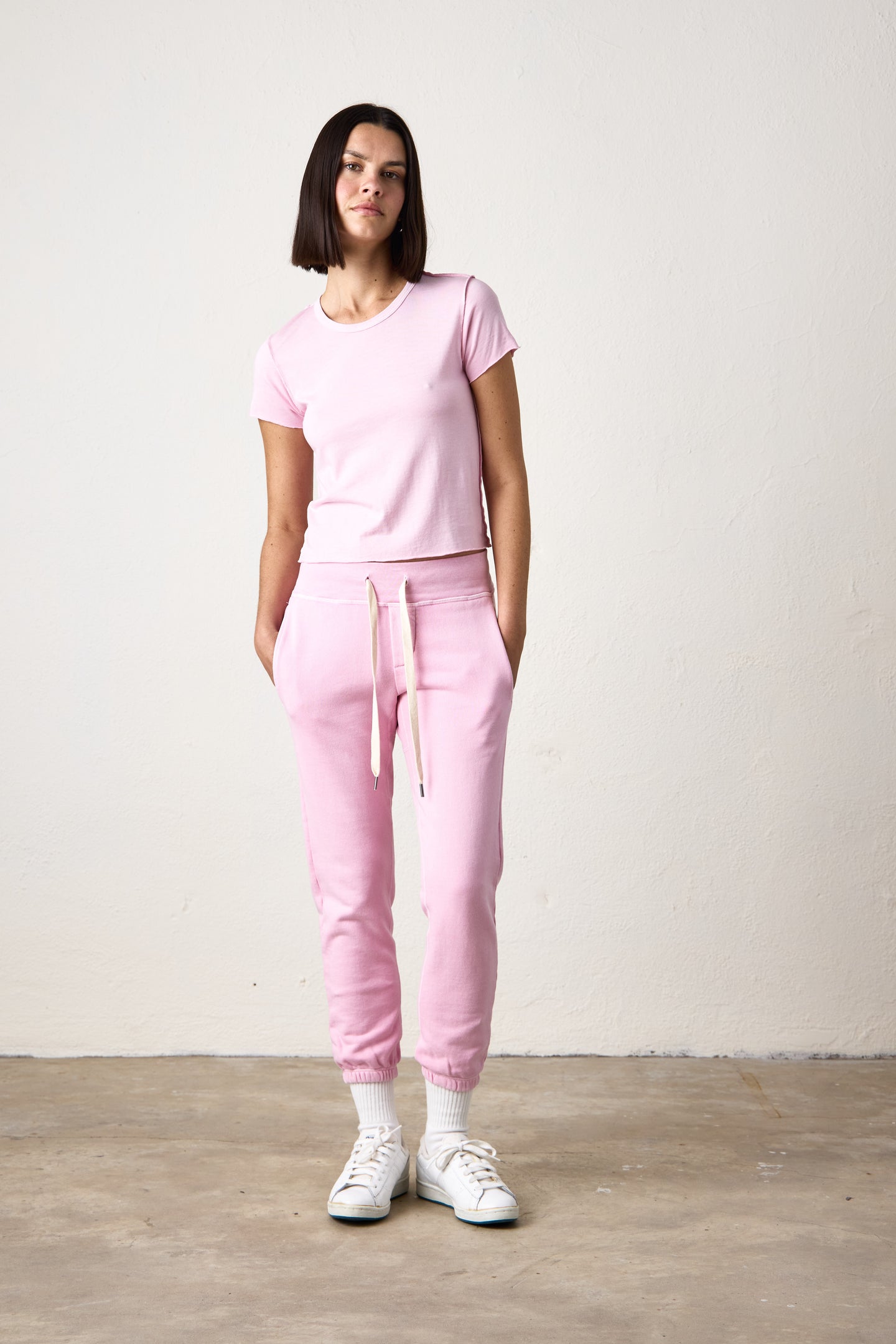 SAYDE SLIM FRENCH TERRY SWEATPANT / PINK SORBET