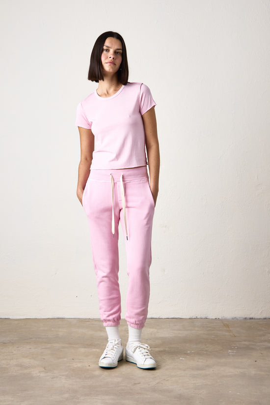 SAYDE SLIM LOOP TERRY SWEATPANT / PINK SORBET