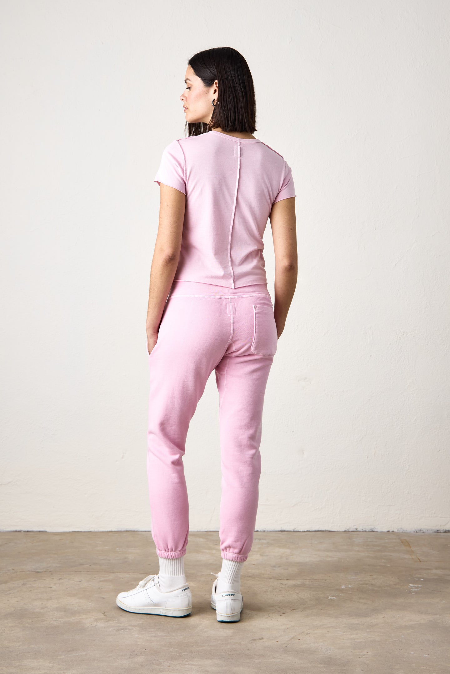 SAYDE SLIM FRENCH TERRY SWEATPANT / PINK SORBET