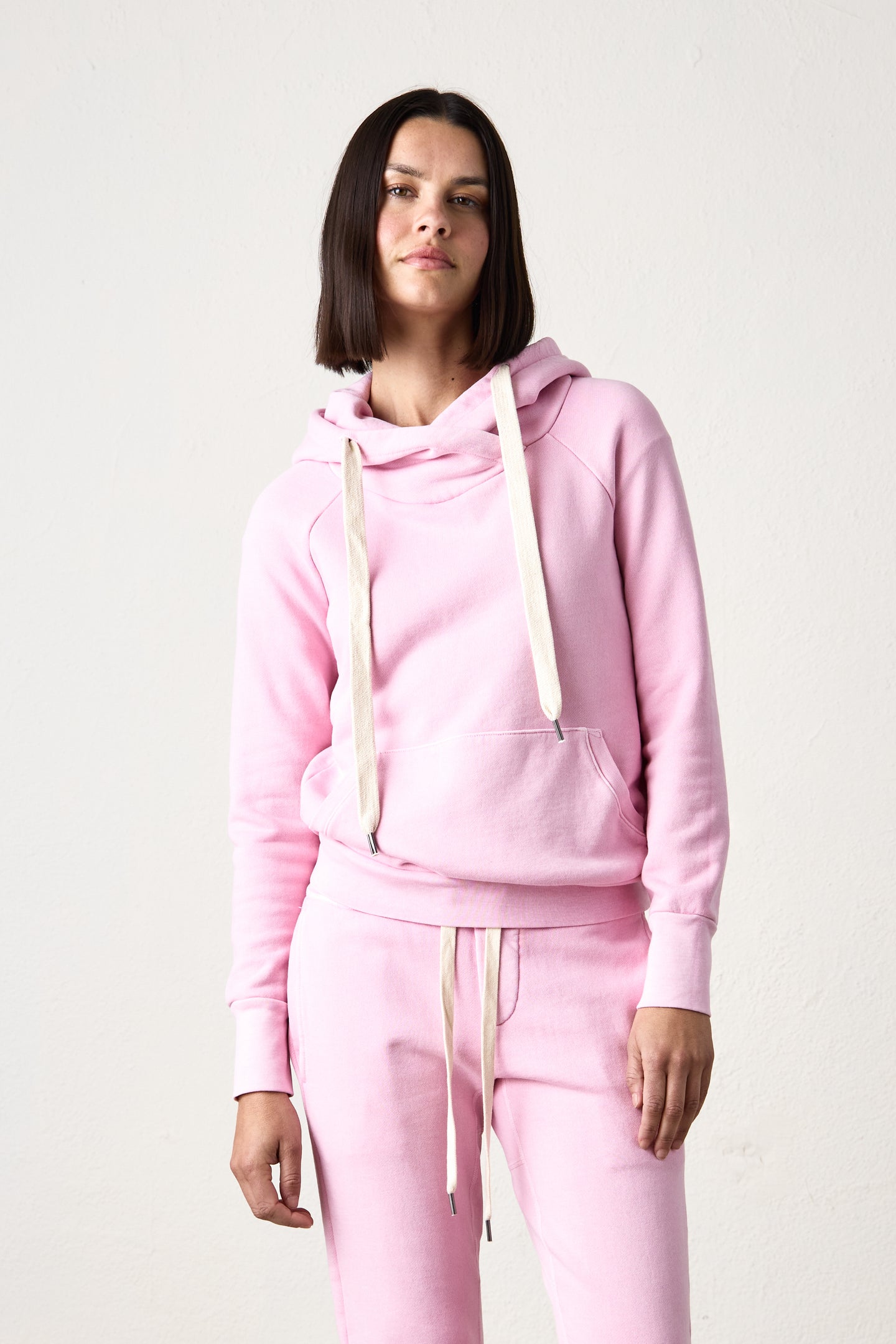 LISSE SLIM FRENCH TERRY HOODY / PINK SORBET