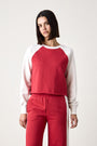 MARCO CROP VINTAGE FRENCH TERRY SWEATSHIRT / CRIMSON/IVORY