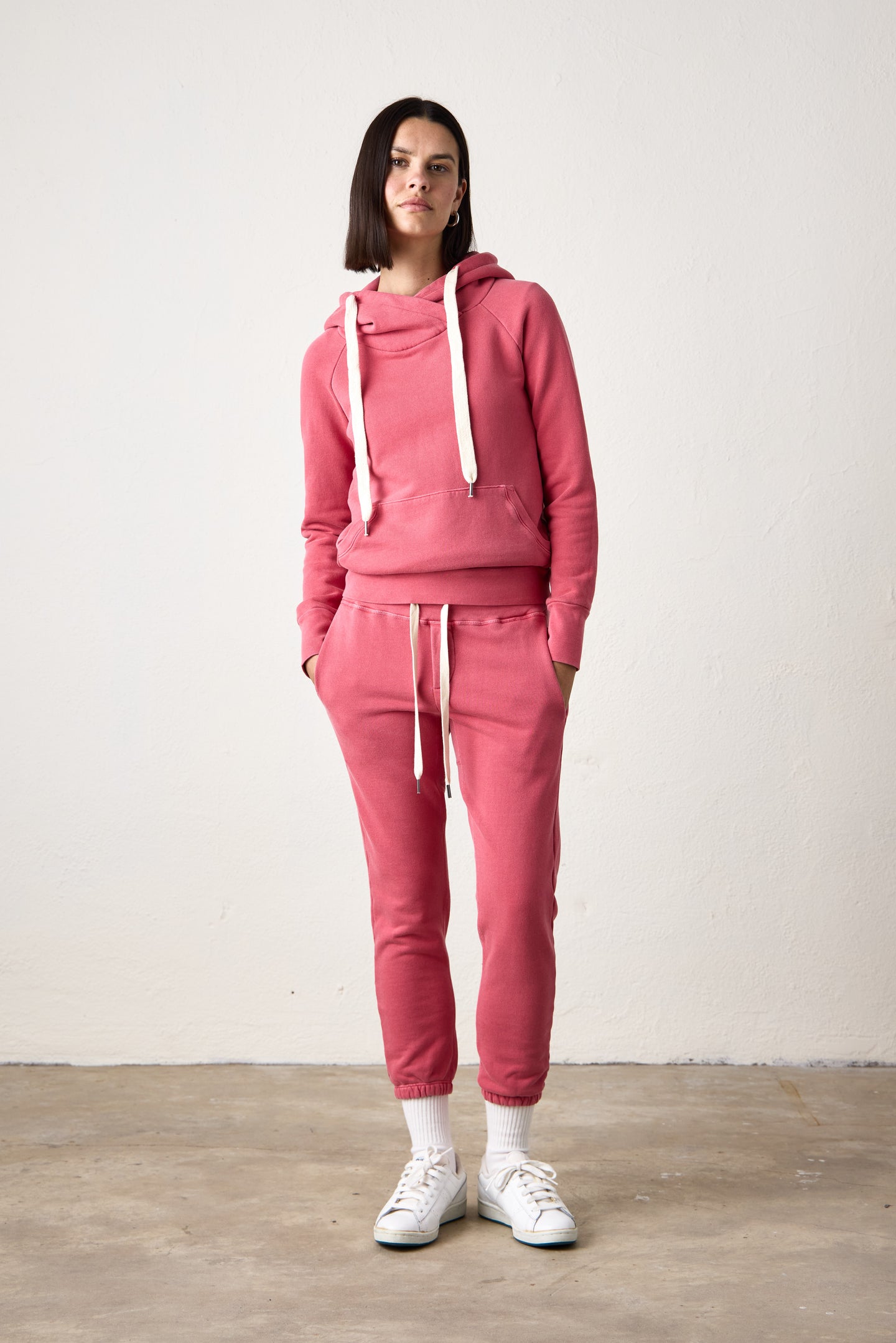 LISSE SLIM FRENCH TERRY HOODY / CRIMSON