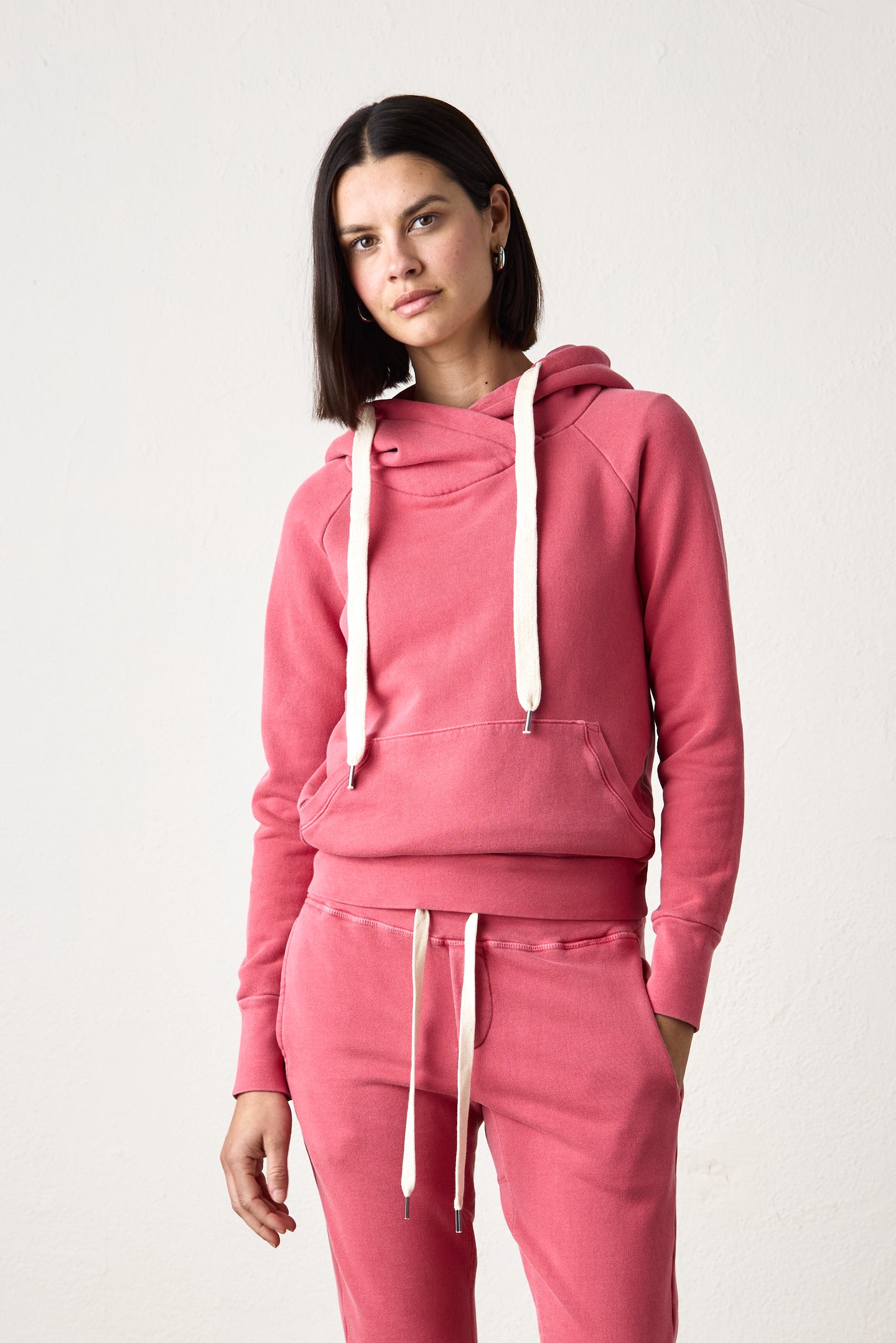 LISSE SLIM FRENCH TERRY HOODY / CRIMSON