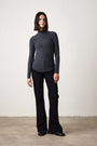 LANI PLUSH FITTED TURTLENECK / BLACK