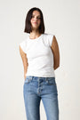 CHLOE FITTED SLUB JERSEY MUSCLE TEE / SOFT WHITE