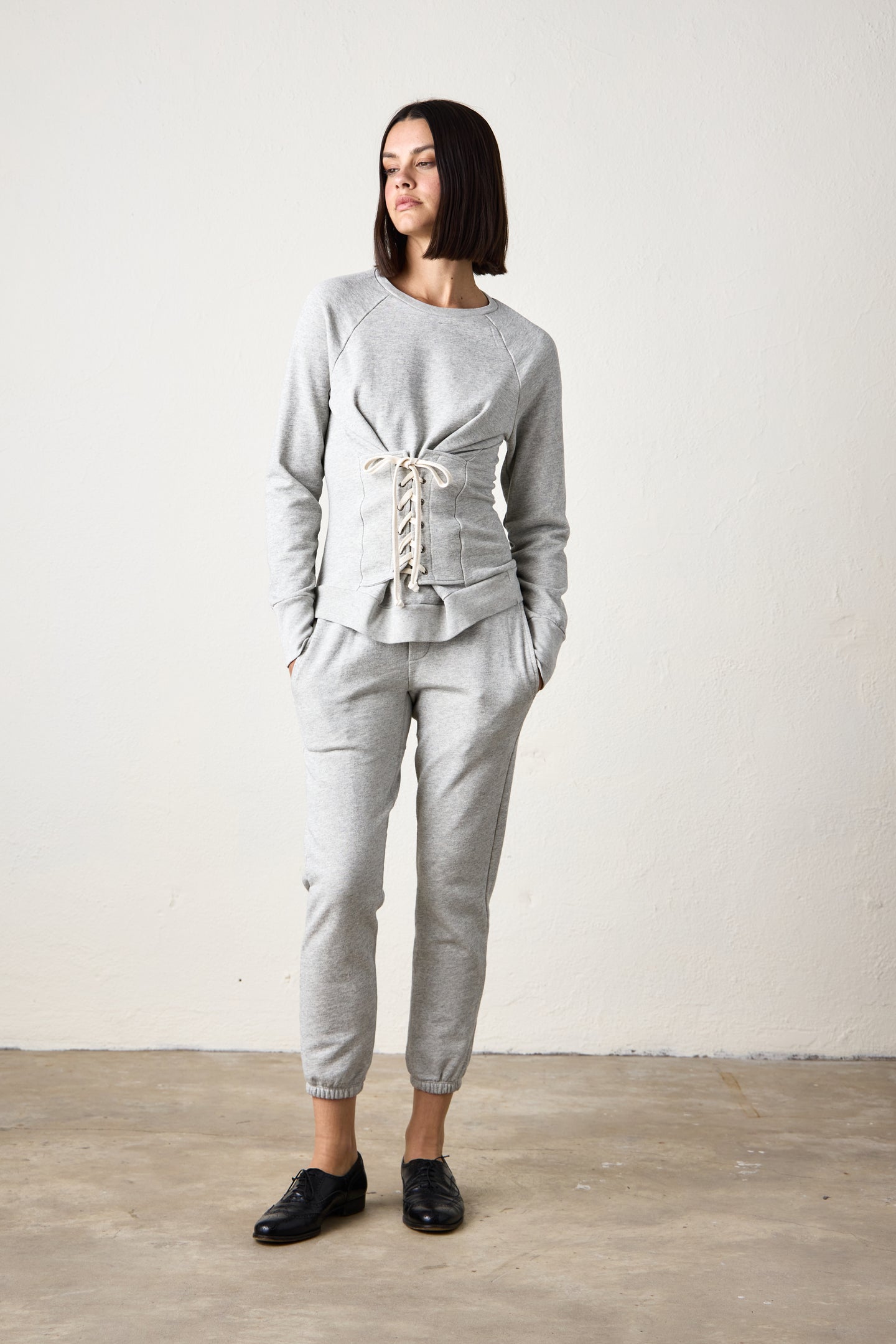 ELIO CORSET VINTAGE TERRY CREW / HEATHER GREY