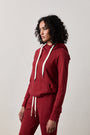 LISSE FITTED PULLOVER HOODY / DEEP RED