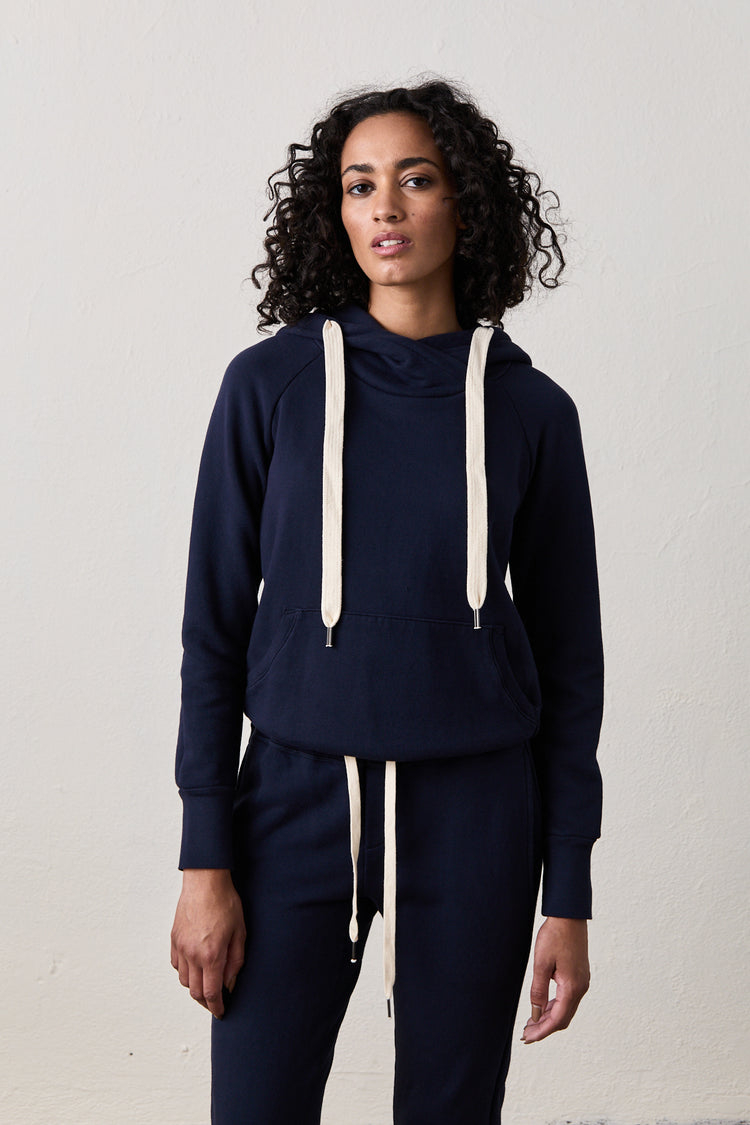 NSF Lisse Fitted Loop Terry Hoodie - Ink