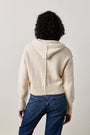 MILLS ZIP FRONT HOODED SWEATER / CREAM