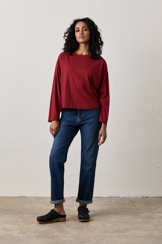 LOFFLER BOXY TEE / DEEP RED