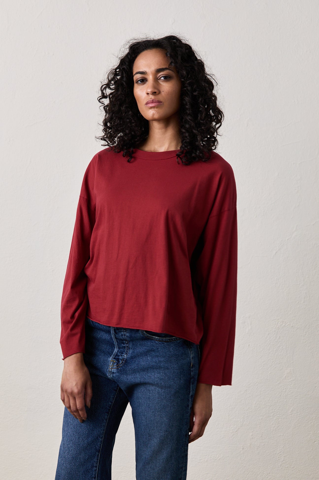 LOFFLER BOXY TEE / DEEP RED