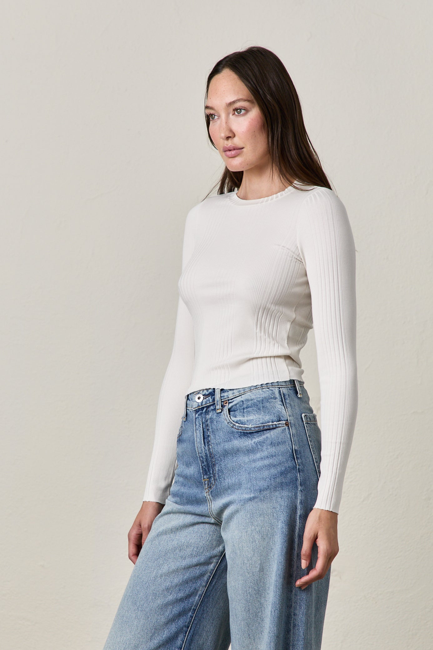 CAMILA RIB TOP / SOFT WHITE