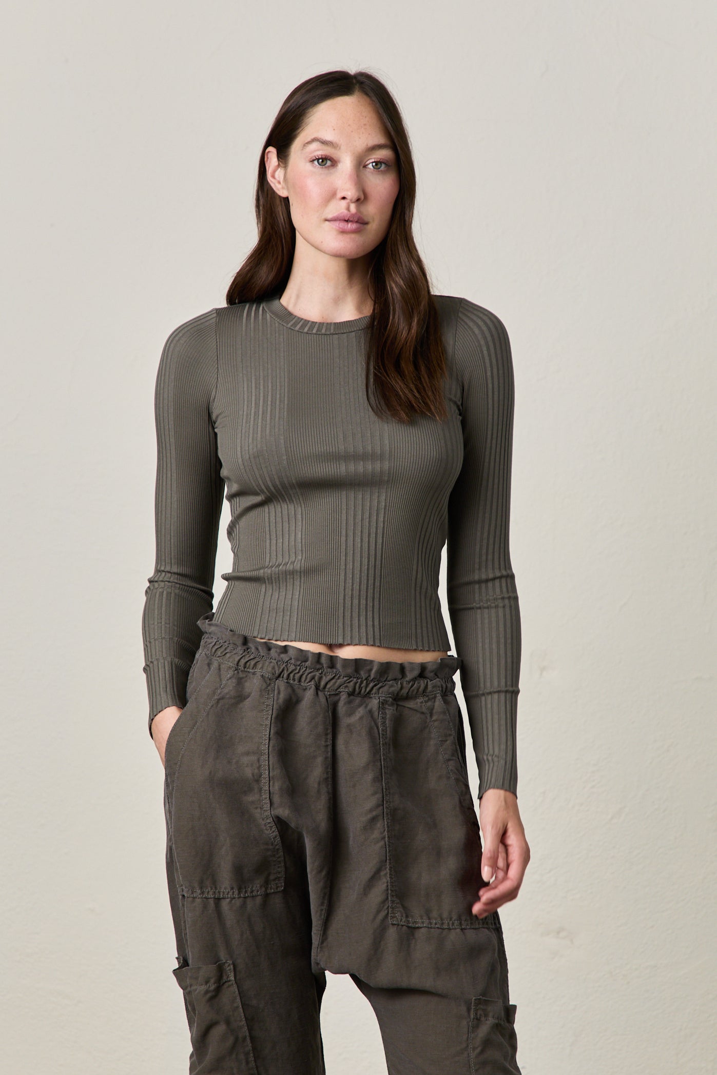 CAMILA RIB TOP / OLIVE