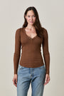 CODY RIB HENLEY / ESPRESSO