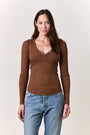 CODY RIB HENLEY / ESPRESSO