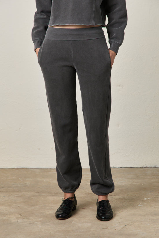 BLAKES RIB WAISTED SWEATPANT / FADED BLACK