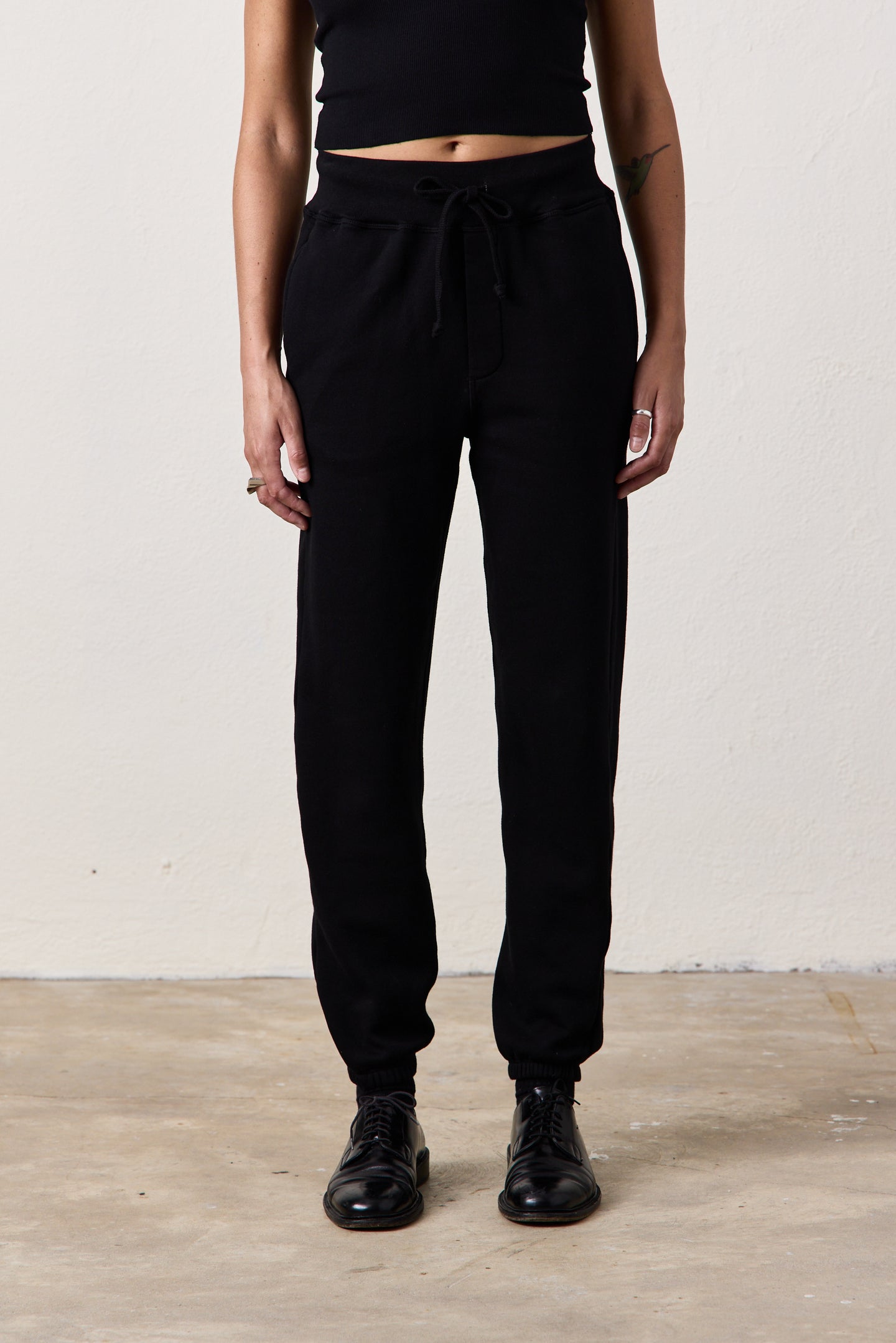 ISABELLA HIGH WAIST STRAIGHT LEG SWEATPANT / BLACK