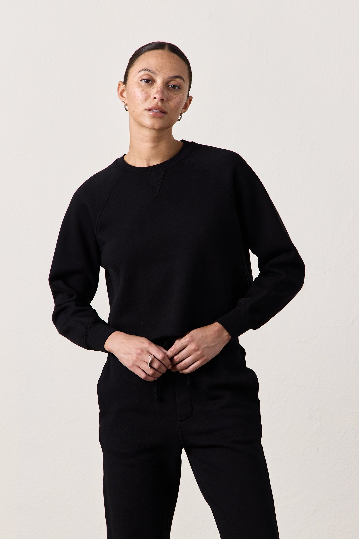 MARCO CROP VINTAGE SWEATSHIRT / BLACK