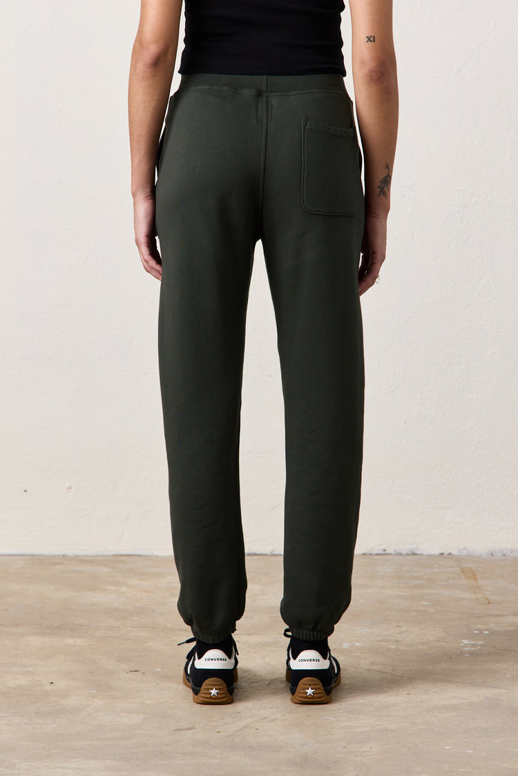 ISABELLA HIGH WAIST COZY FLEECE SWEATPANT / DARK / OLIVE