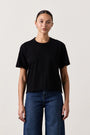 HARPER BOXY SLUB JERSEY TEE / BLACK