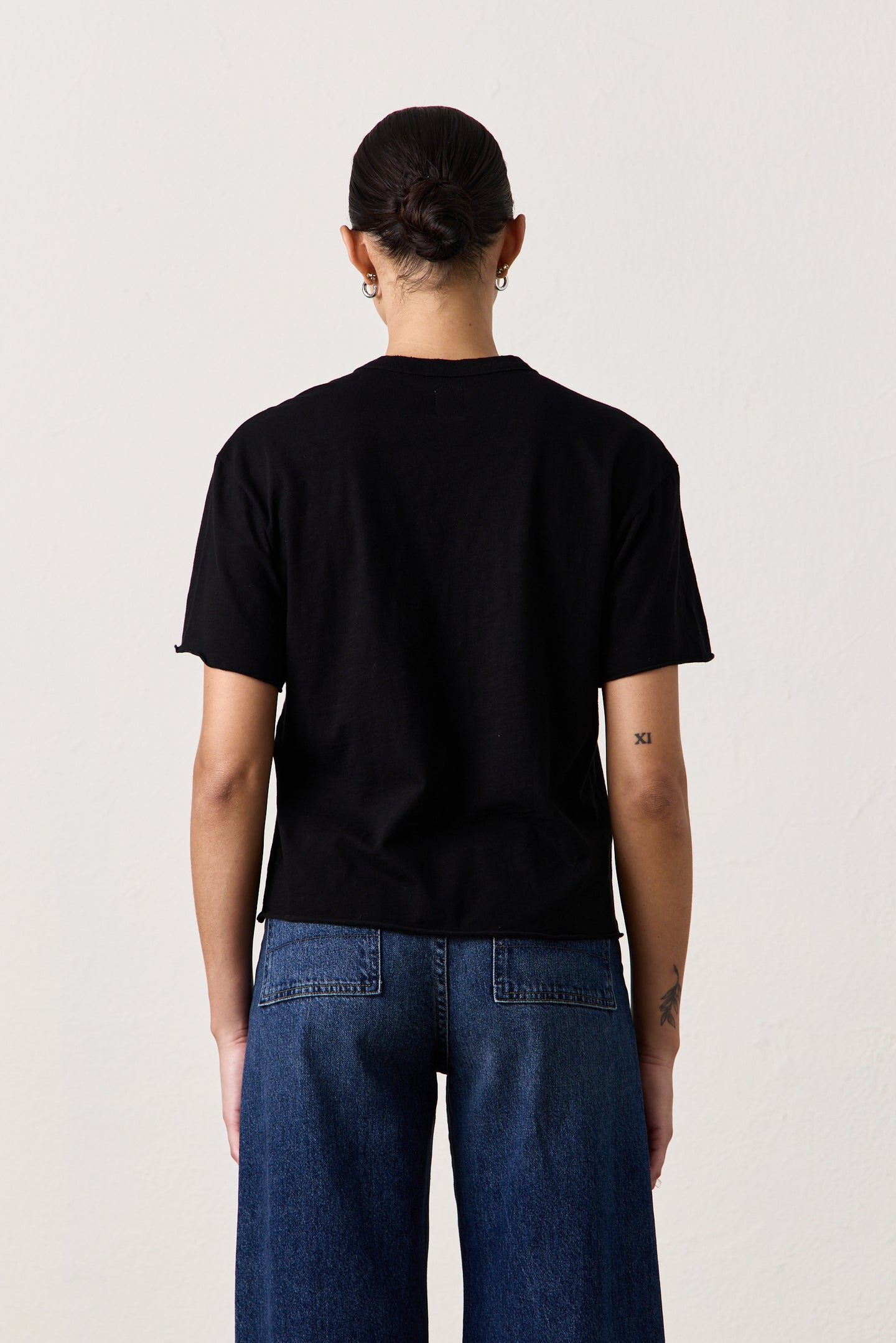 HARPER BOXY SLUB JERSEY TEE / BLACK