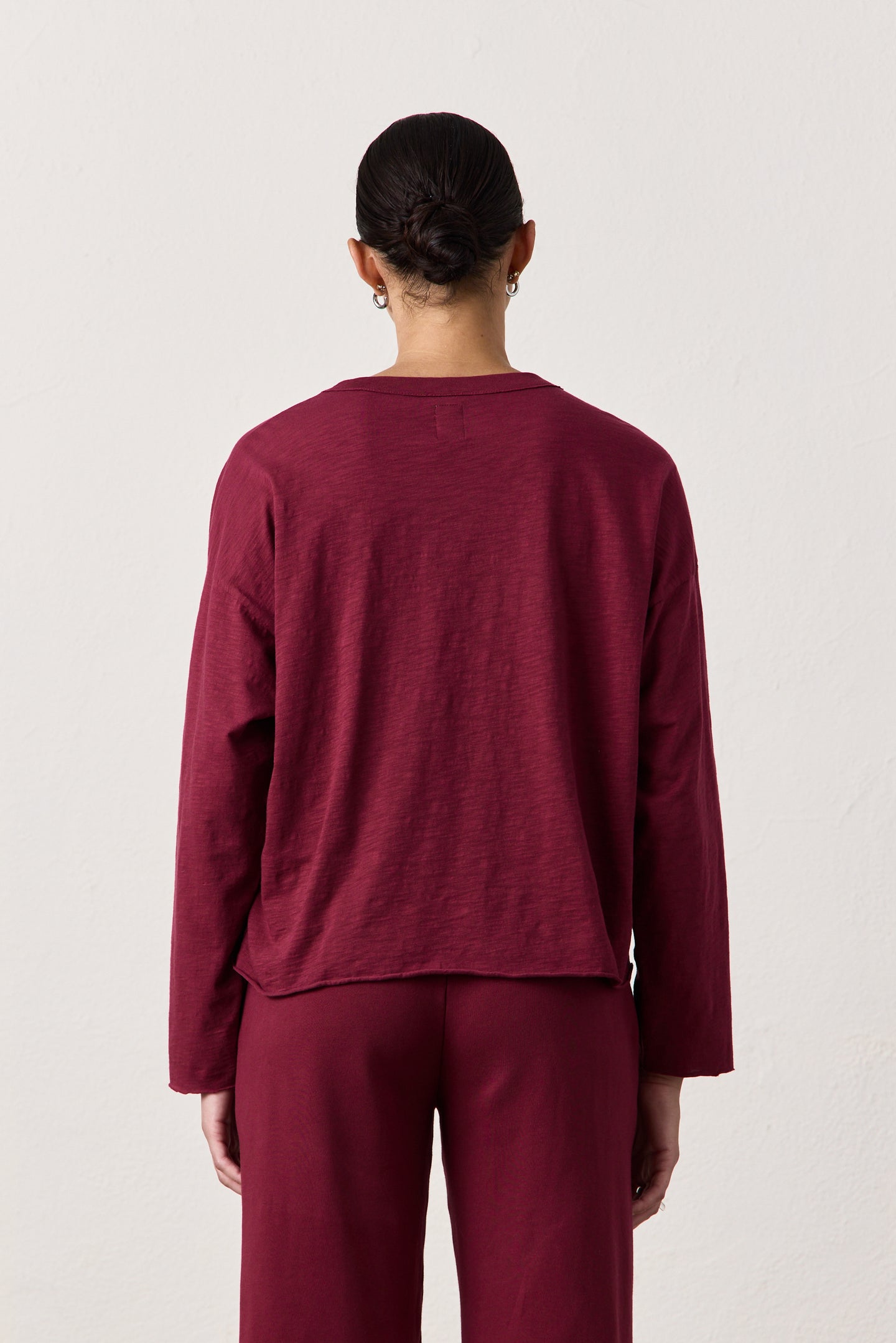 LOFFLER SLUB JERSEY BOXY TEE / DARK CHERRY