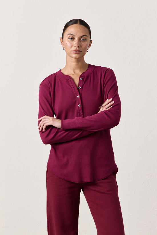 HAL RIB HENLEY / DARK CHERRY