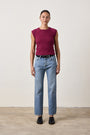 CHLOE FITTED RIB TEE / DARK CHERRY