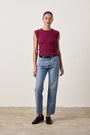 CHLOE FITTED RIB TEE / DARK CHERRY