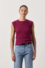 CHLOE FITTED RIB TEE / DARK CHERRY