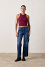 AMAYA CROP RIB TANK / DARK CHERRY