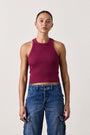 AMAYA CROP RIB TANK / DARK CHERRY