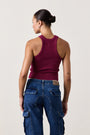 AMAYA CROP RIB TANK / DARK CHERRY