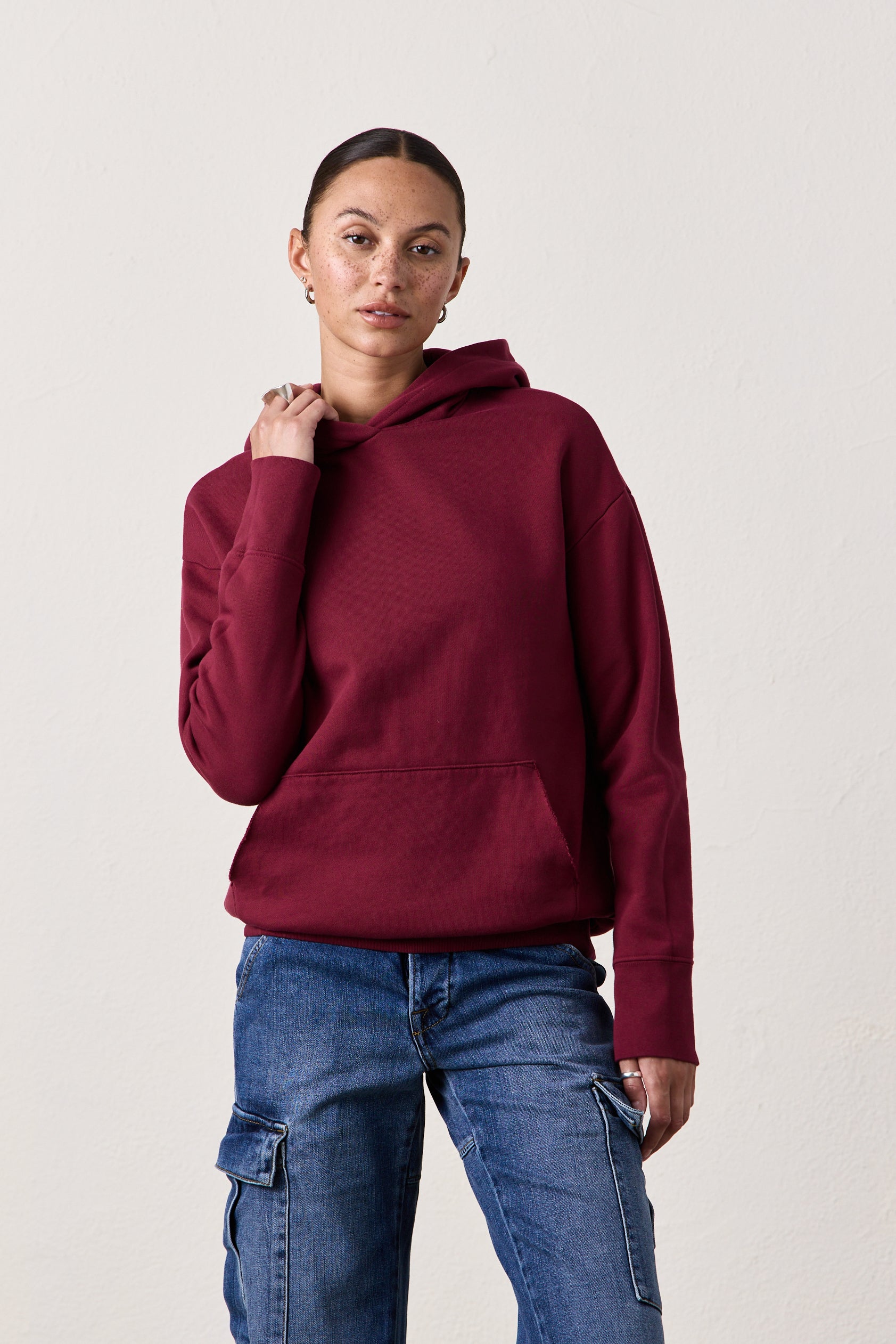 ELLIS RELAXED HOODY / DARK CHERRY – NSF Clothing