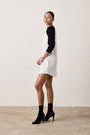 FRANKLIN BASEBALL TEE DRESS / IVORY/BLACK