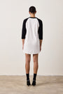 FRANKLIN BASEBALL TEE DRESS / IVORY/BLACK