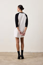 FRANKLIN BASEBALL TEE DRESS / IVORY/BLACK