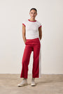 BODHI SHRUNKEN RINGER TEE / IVORY/RED