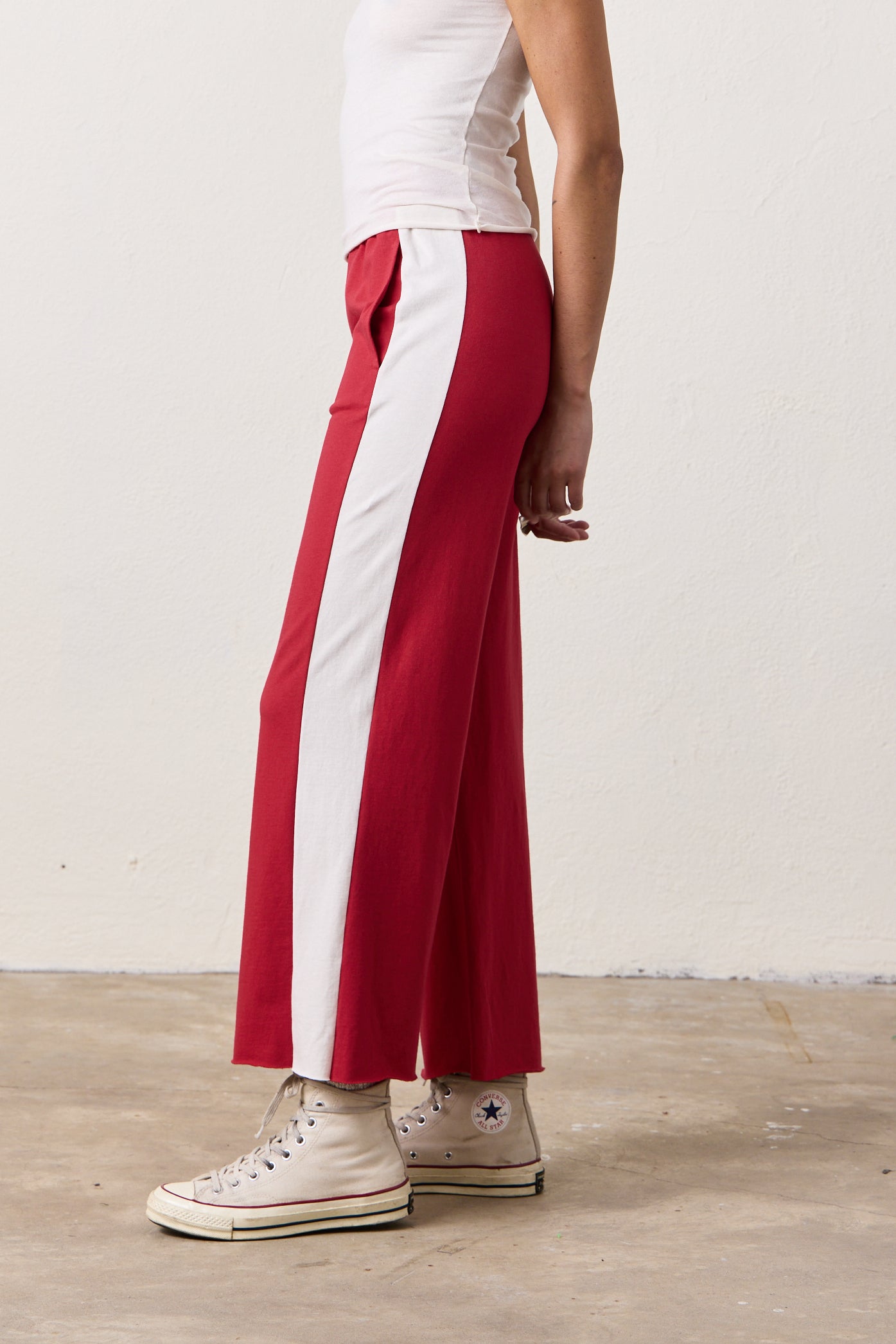 RILEY SPORT PANTS / RED/IVORY