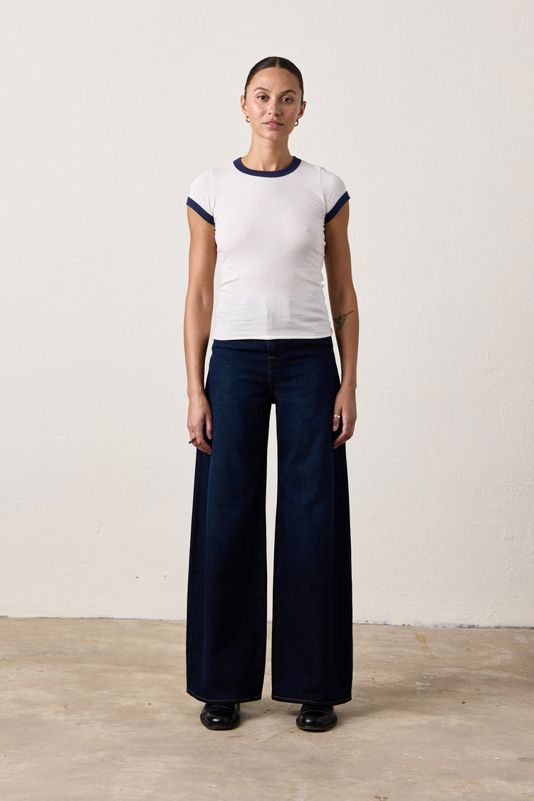 DELTA HIGH WAIST WIDE LEG JEAN / OVERCAST WASH