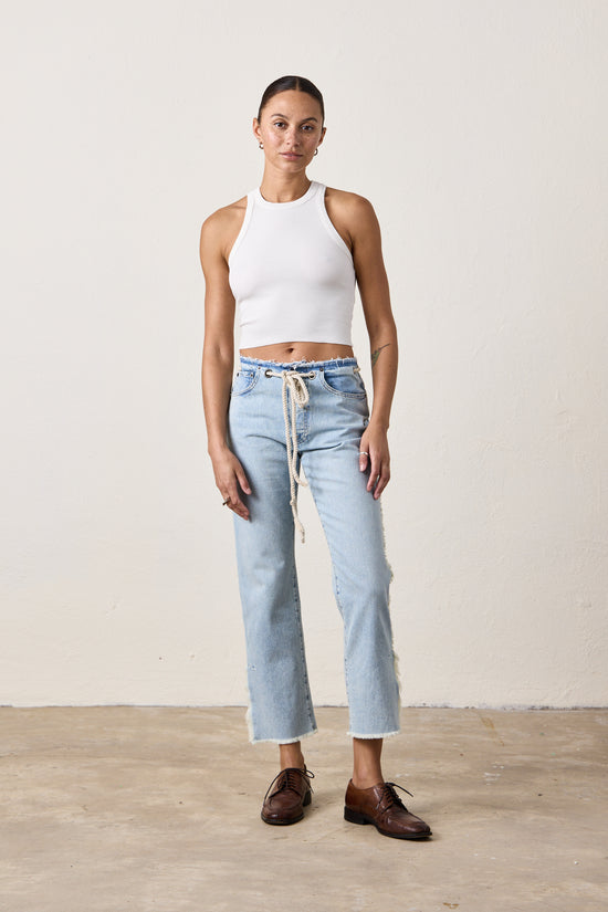 PENNY RELAXED TIE WAIST JEAN / SUNSHINE WASH