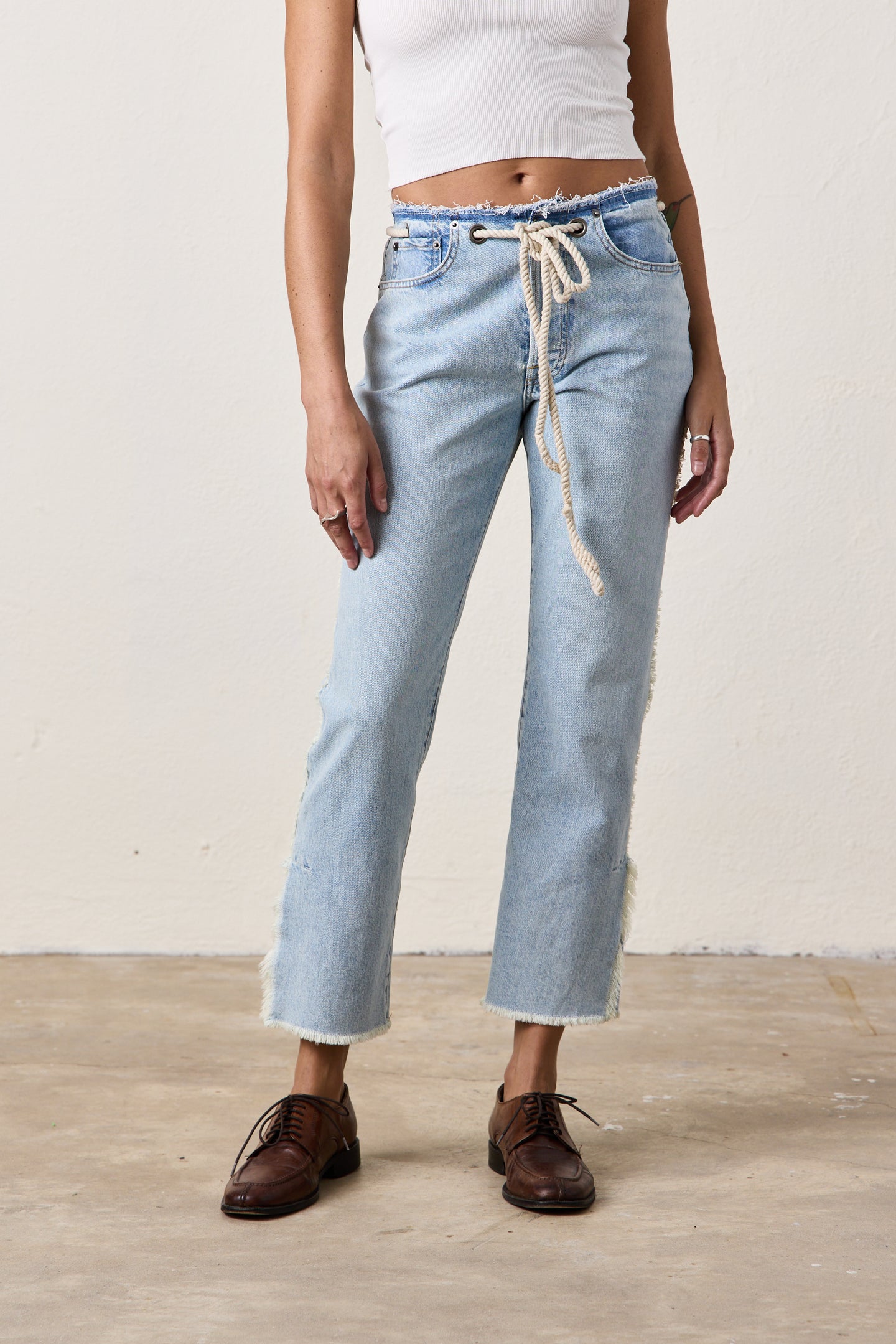 PENNY RELAXED TIE WAIST JEAN / SUNSHINE WASH