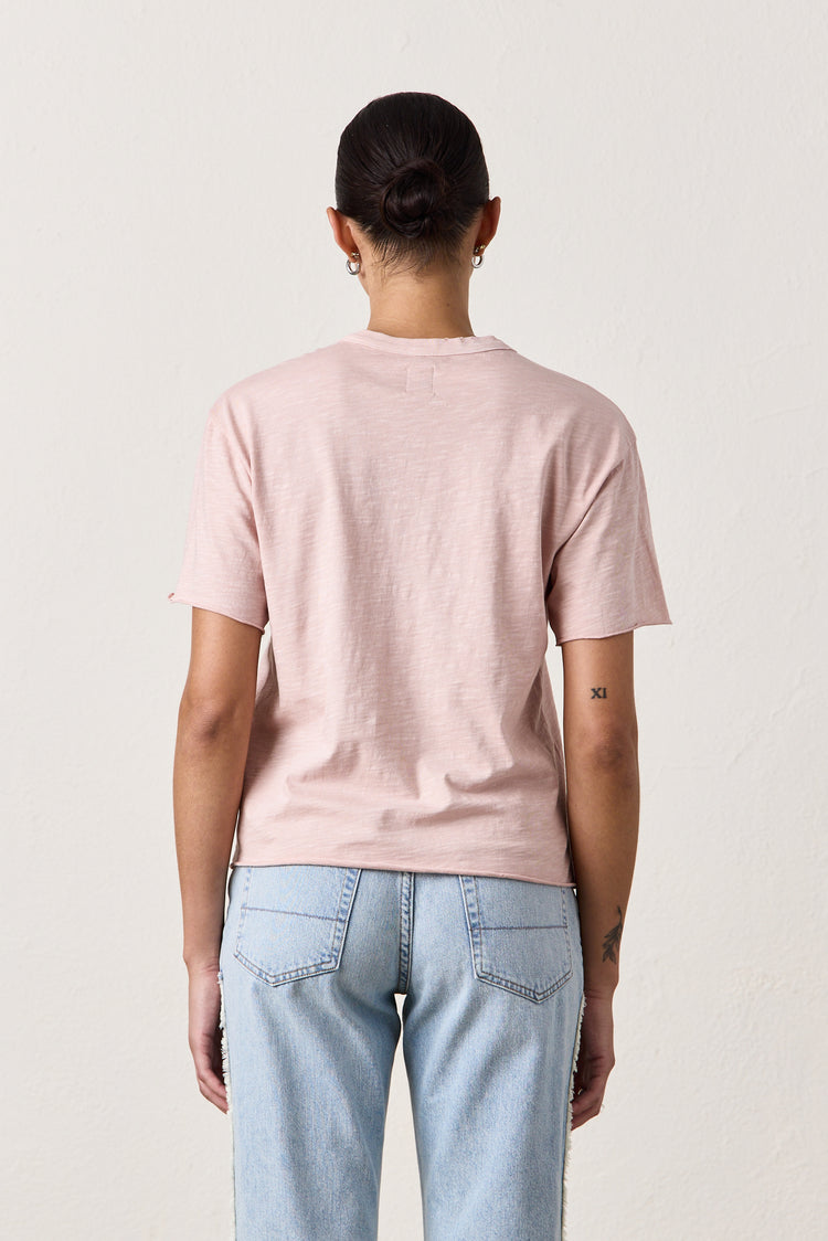 HARPER BOXY SLUB JERSEY TEE / ROSY