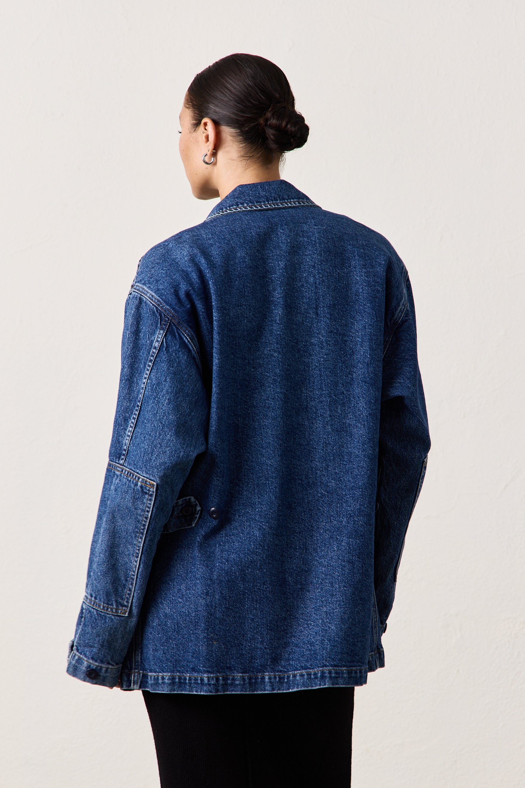 fashiru oversized denim jacket ネイビー oversized denim jacket/2color（setup対応） | F A S