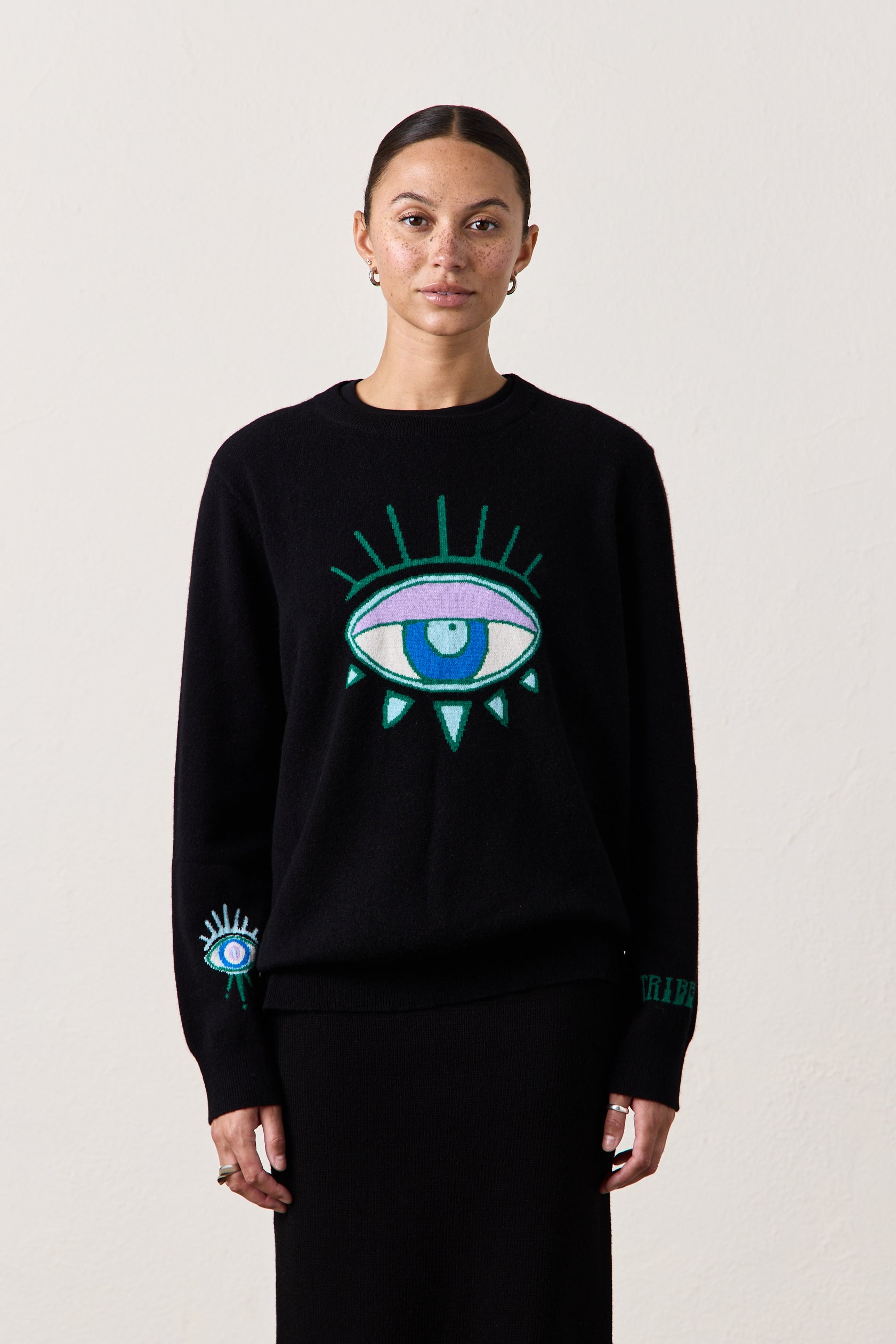 NSF x JA Big Eye Cashmere Crew – Black – NSF Clothing