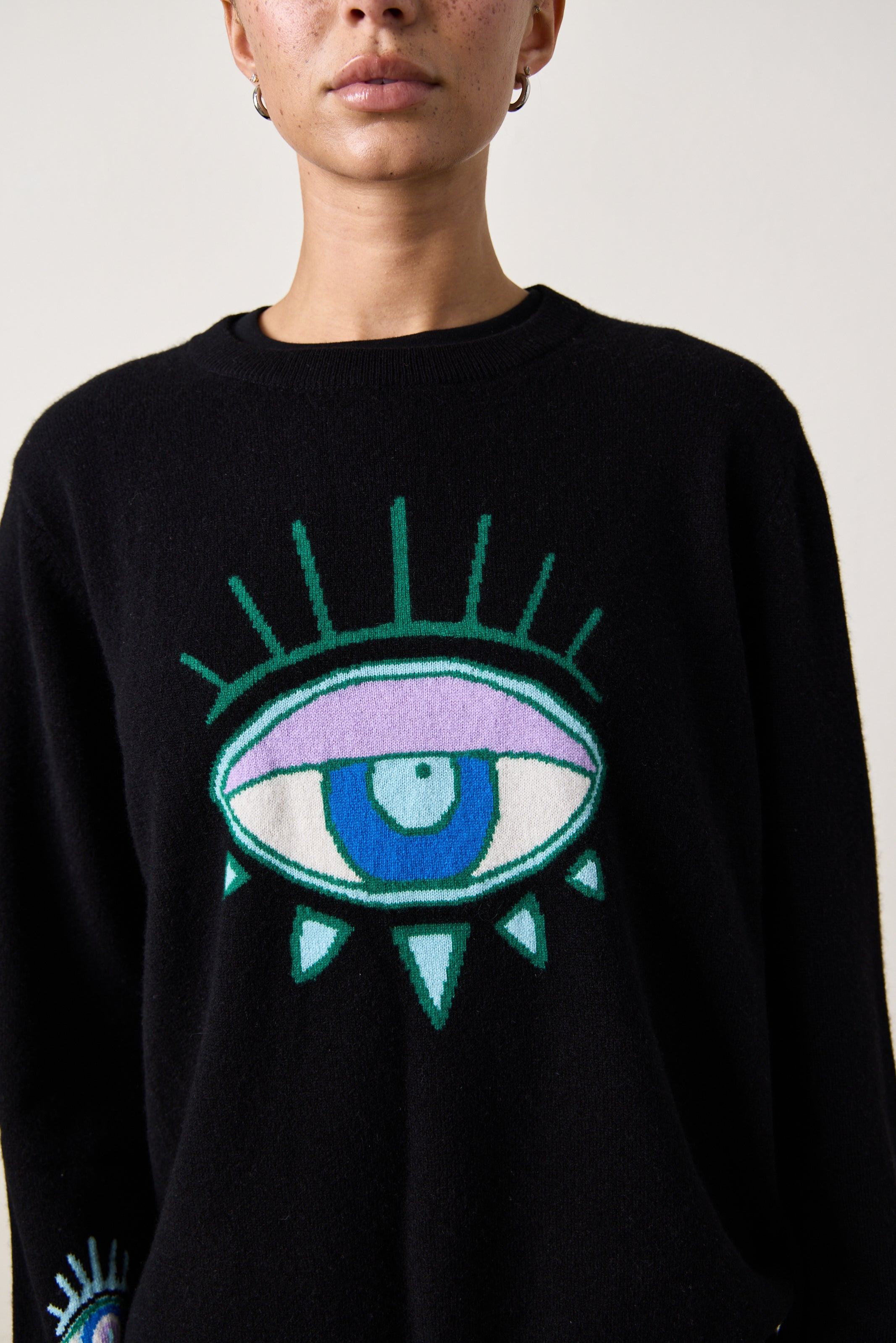 NSF x JA Big Eye Cashmere Crew – Black – NSF Clothing
