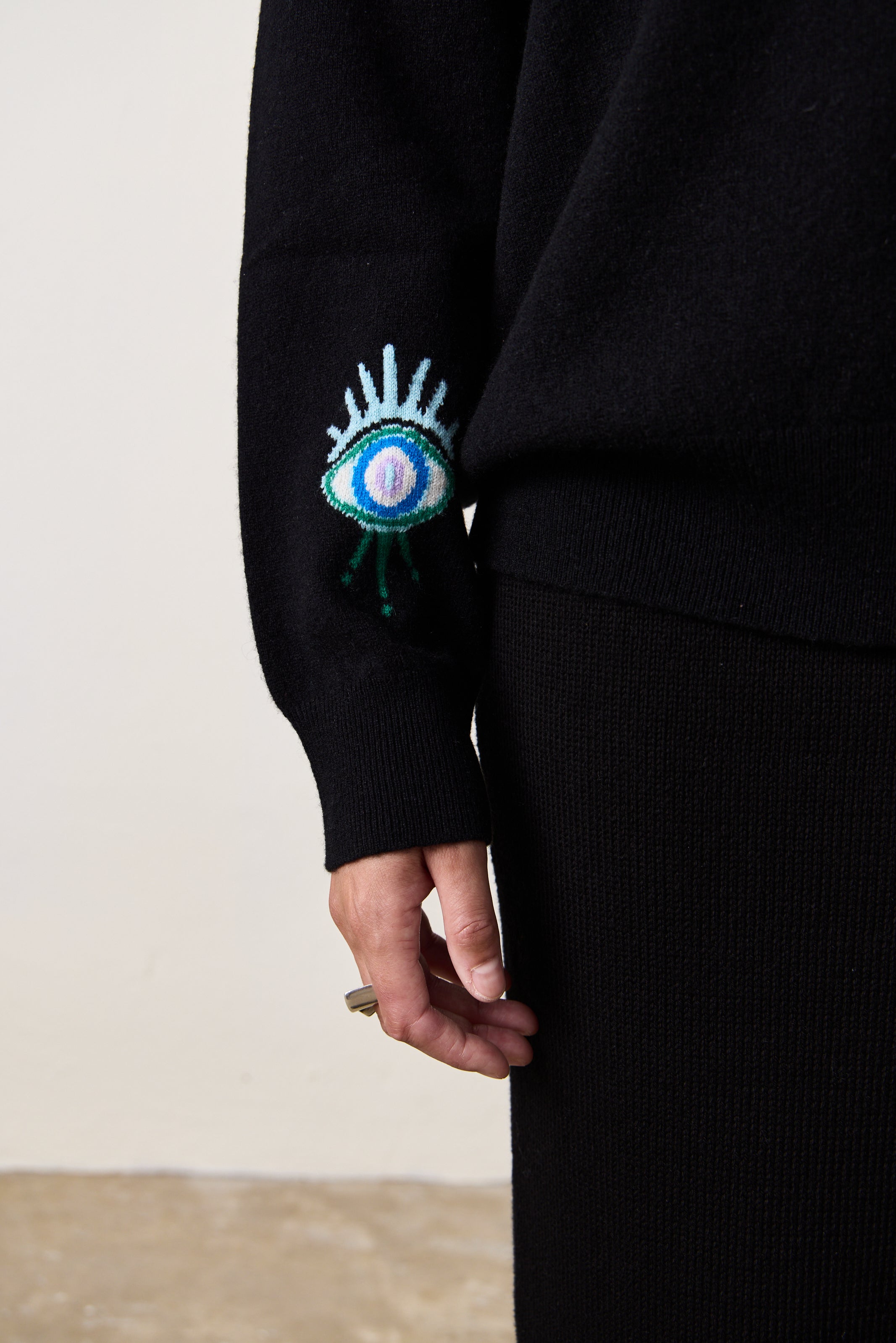 NSF x JA Big Eye Cashmere Crew – Black – NSF Clothing