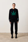 NSF X JA SWEET LEAF CASHMERE CREW / BLACK